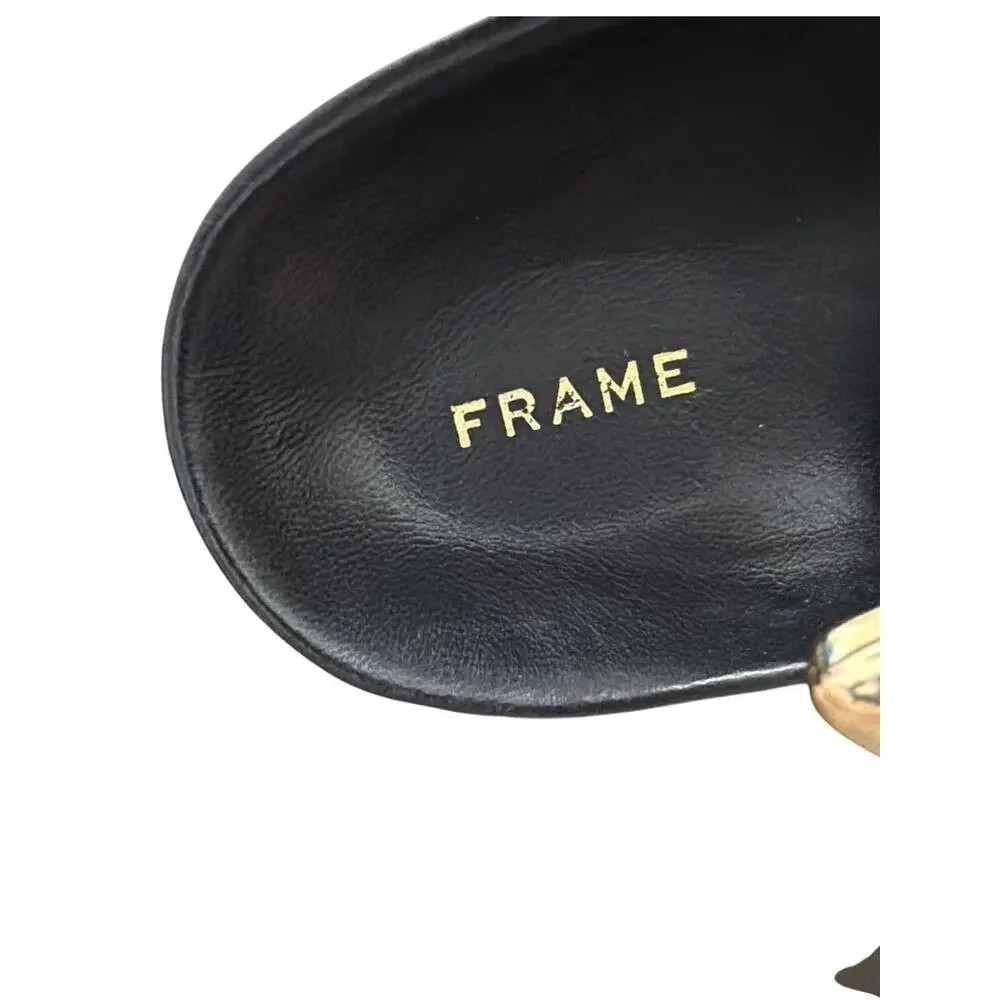 FRAME Le Marcel Leather Sandals Contrast Stitching Size 37. US 6.5-7